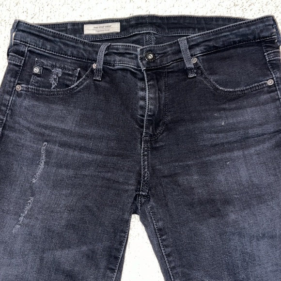 AG  Adriano Goldschmied Stilt Crop Cigarette Jean Crop Distressed - Picture 3 of 7